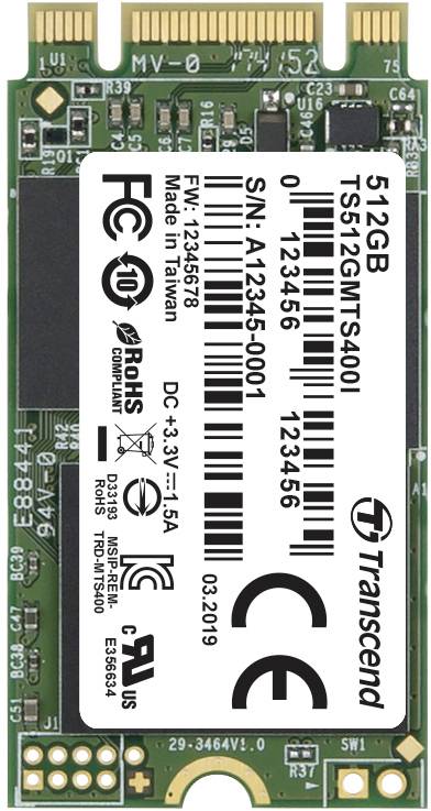 Transcend MTS400I 512 GB Internal M.2 PCIe NVMe SSD 2242 SATA Gbps Retail  TS512GMTS400I