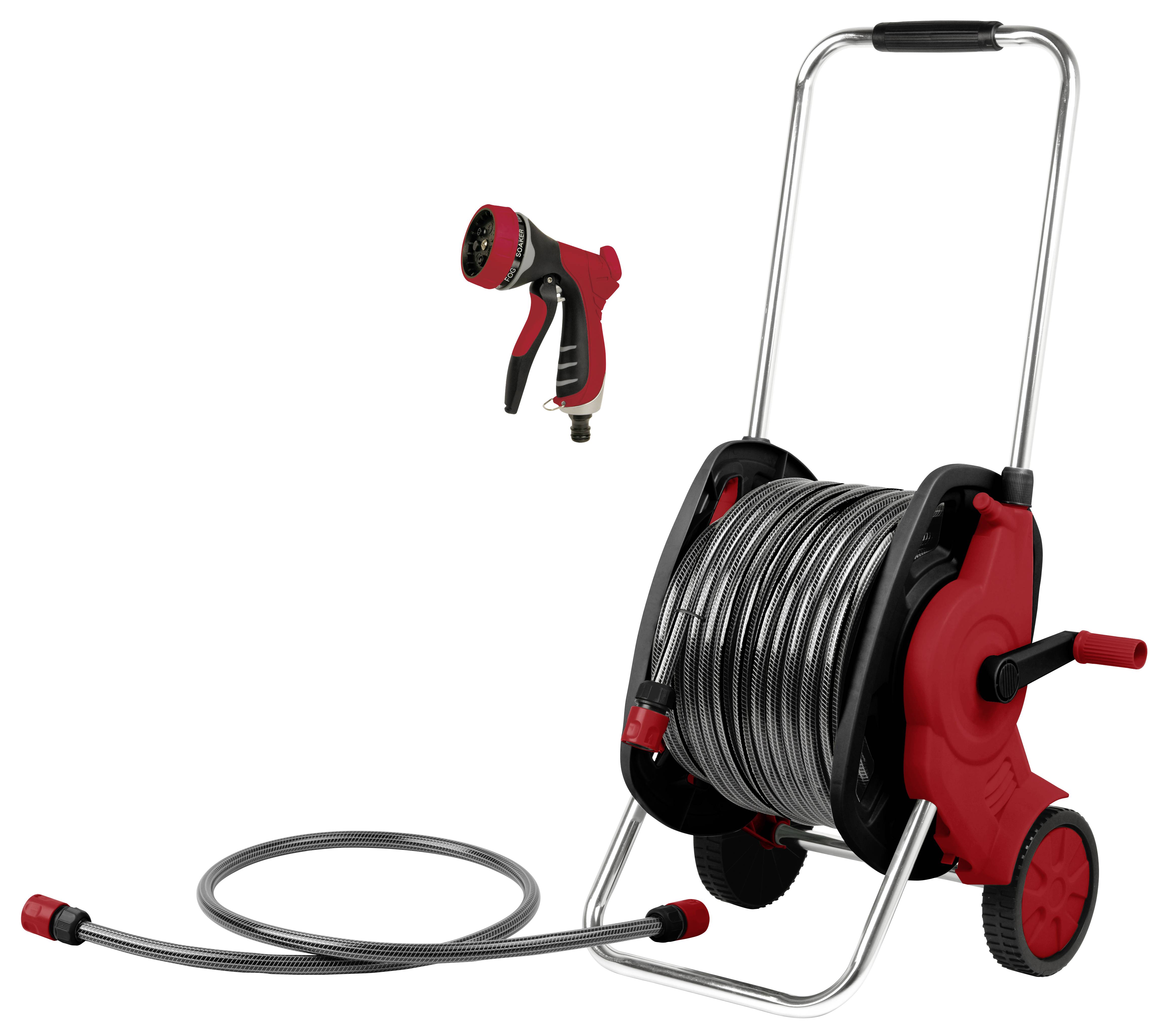 TOOLCRAFT 2302701 Assembled Hose Reel Caddy Set, 30 m Hose cart 30 m