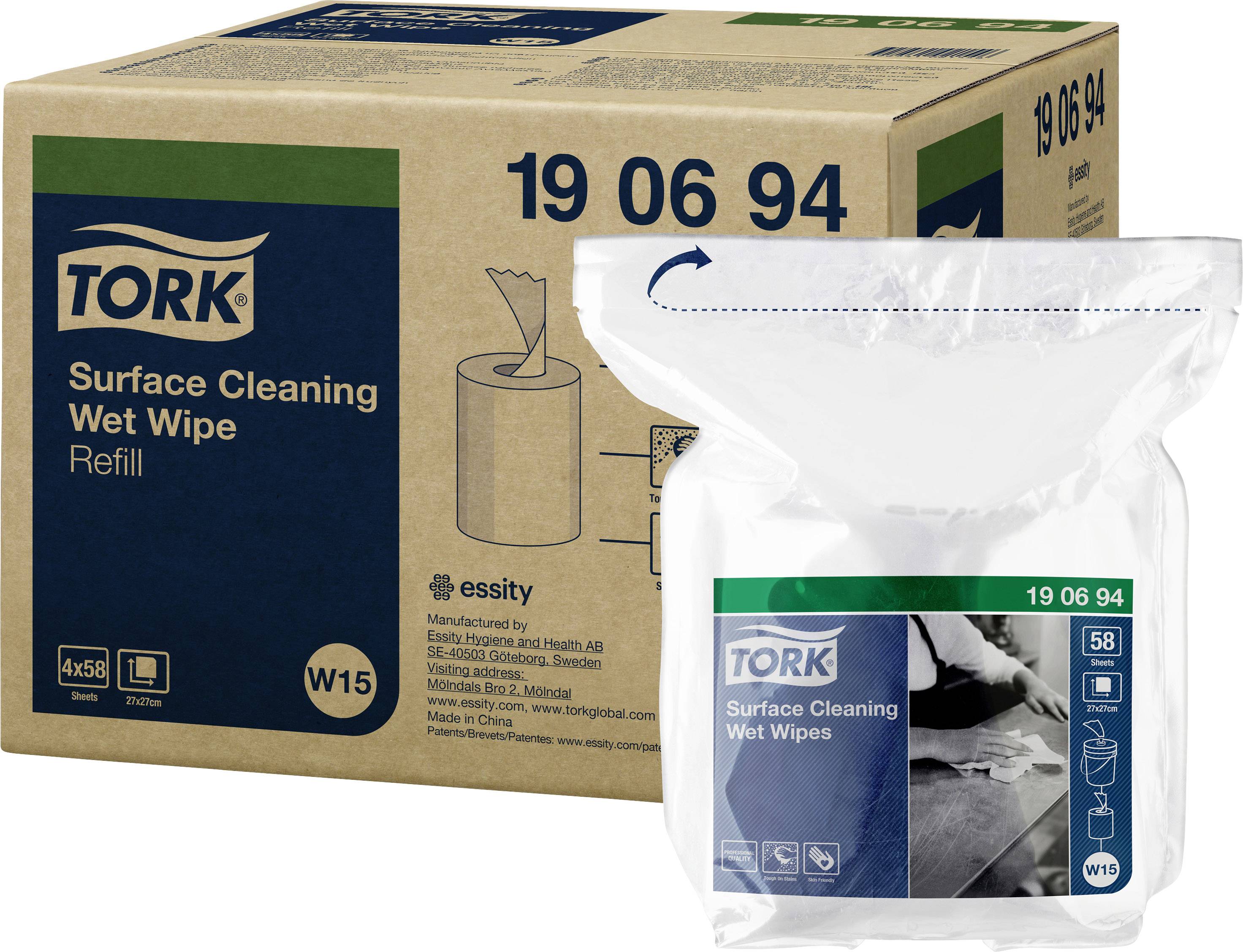 TORK Moist surface cleaning tissues refill, 18-ply 1890694 Number: 18 pc(s)