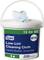 Bucket with Tork Low-Lint Cleaning Wipes, turquoise; 200 wipes in a portable bucket.