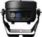 Black LED spotlight with Power In/Out and DMX connections on the rear, suitable for stage lighting.