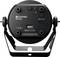 Back of a black LED spotlight with connections and control buttons. 'Cameo' logo and model name 'Root Par 6' visible.