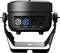 Black LED spotlight with power and DMX connections on the rear, suitable for stage and event technology.