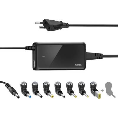 Universal laptop power supply by Hama with various interchangeable plugs for different device types.
