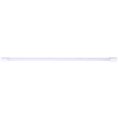 A long, round LED light with diffused white light, ideally suited for illuminating interior spaces.