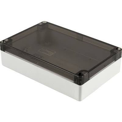 Rectangular plastic container with a transparent lid, suitable for storing electronic components or cables.