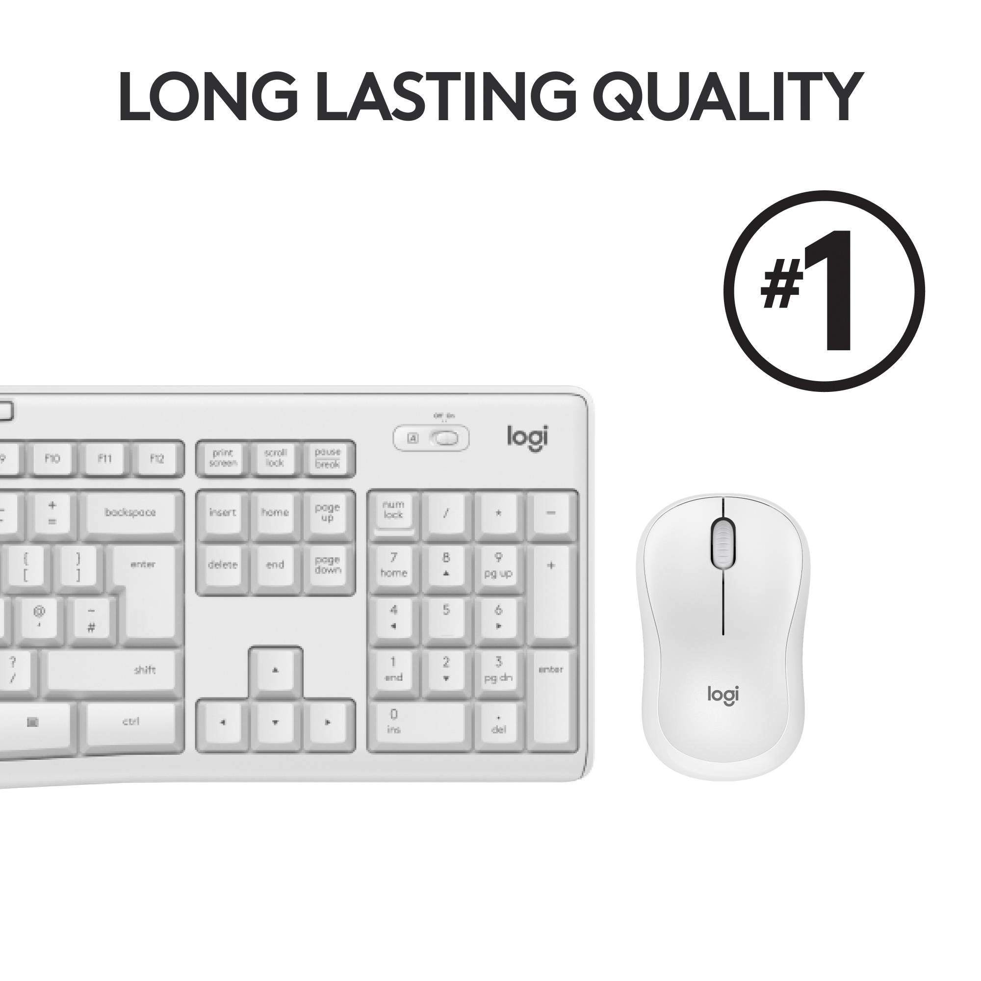 Keyboard and Mouse by Logi; Focus on Durable Product Quality.