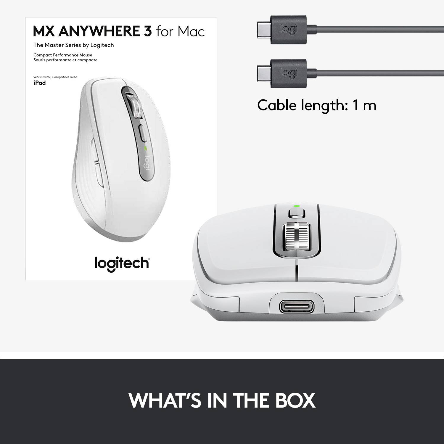 Logitech MX Anywhere 3 Mac Mouse Bluetooth® Laser Light grey 6 Buttons 1000 dpi Rechargeable-13
