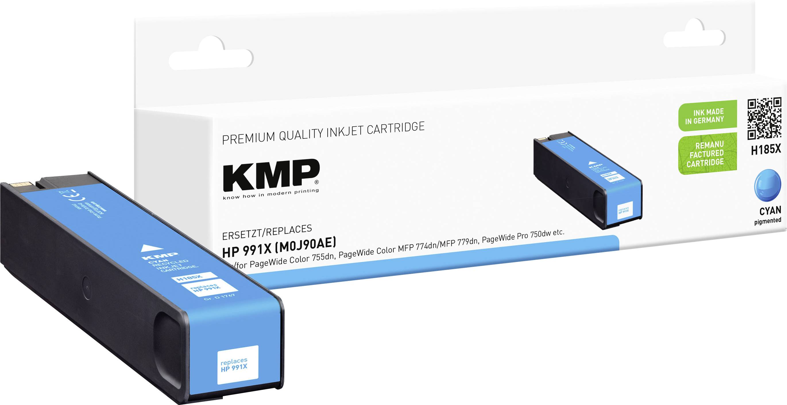 KMP Ink cartridge replaced HP M0J90AE(991X)CYAN Compatible Single Cyan H185X 1767,4003