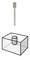 'Drill and 3D model of a box with a cylindrical recess at the top surface, matching the shape of the drill bit.'