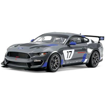 Grey sports car with blue and white accenting, race number 17 on the side.
