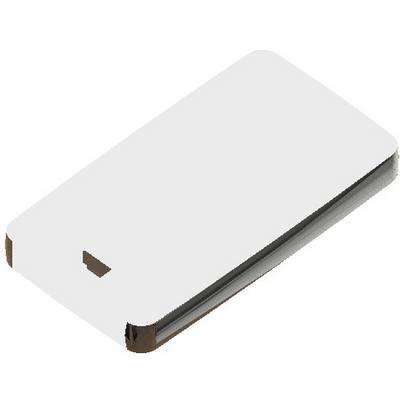The image shows a modern, slim smartphone at an angled perspective, lying on a surface. The screen side is visible.