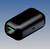 A black, rectangular electronic component against a blue background, possibly a sensor or adaptor.