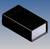 Black rectangular plastic enclosure against a blue background, suitable for electronic devices.
