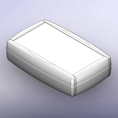 A white, rectangular enclosure with rounded edges, floating against a grey background. Suitable for electronic components.