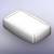 A white, rectangular enclosure with rounded edges, floating against a grey background. Suitable for electronic components.