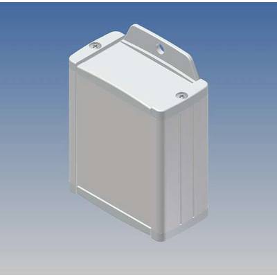 Grey rectangular enclosure with rounded edges on a blue background.
