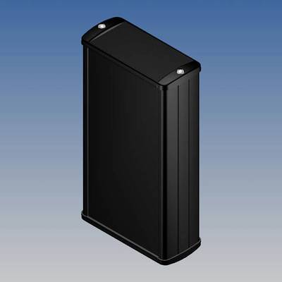Black, rectangular enclosure with rounded corners against a blue background.