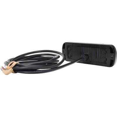Rear view of a rectangular, black LED light with a long, black cable. The plug is loose and the wires are exposed.