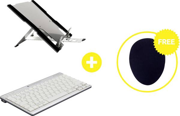 BakkerElkhuizen Homeworking Box Professional DE Working-from-Home set Height range: 9 up to 22 cm Black/silver