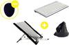 BakkerElkhuizen Homeworking Box Professional PLUS DE Working-from-Home set Height range: 9 up to 22 cm Black/silver