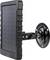 A black solar panel on a wall mount for energy generation outdoors. Ideal for low-power devices.