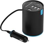 RealPower car charger tube 55-port USB car charging station for the drinks holder