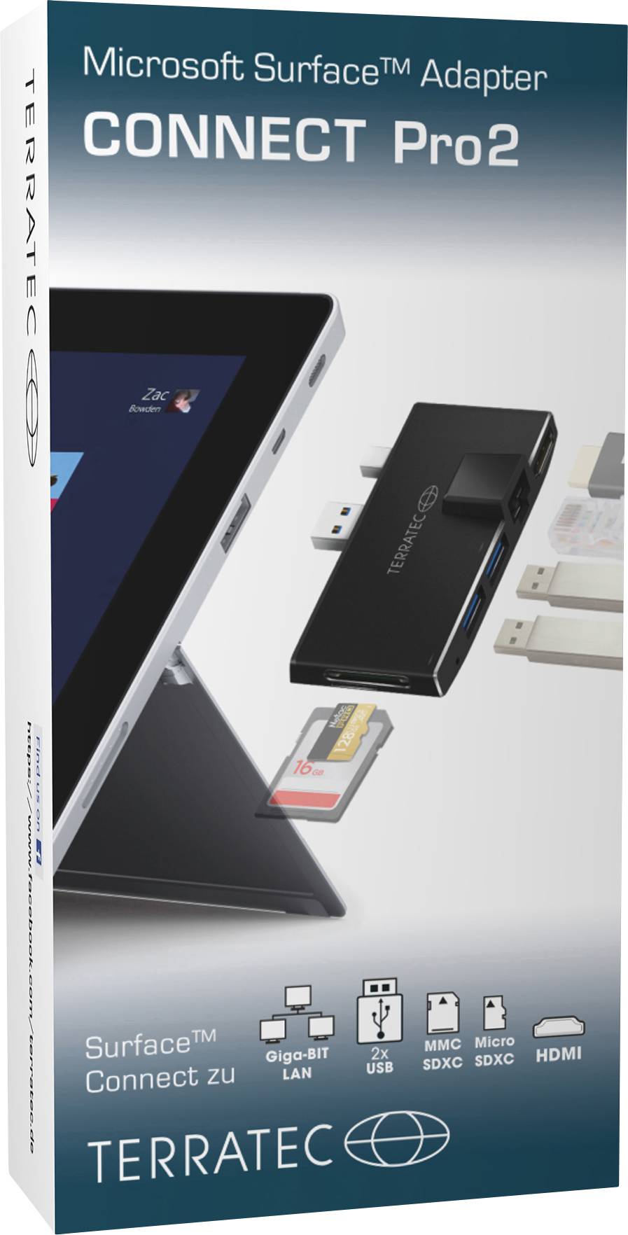 Terratec Laptop docking station CONNECT Pro2 Compatible with (brand): Microsoft Surface-2