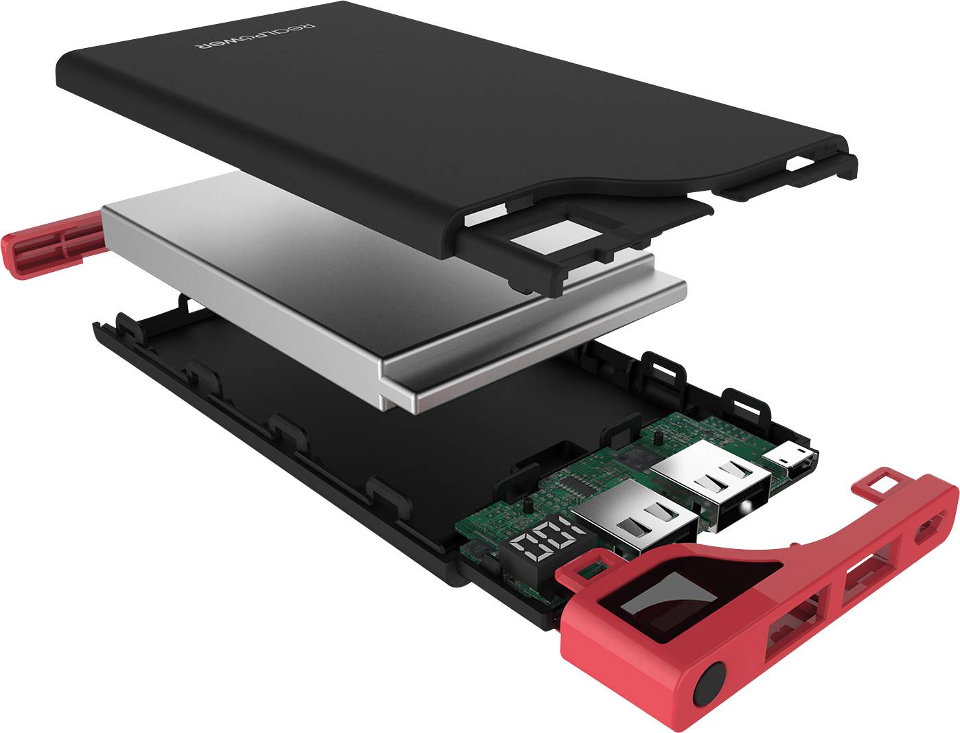 RealPower PB-6000S Power bank 6000 mAh LiPo Red-black-4