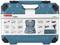 Blue tool case with 120-piece set. Contains various screwdrivers, socket wrenches, and bits. Brand: Makita.