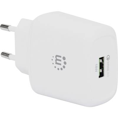 Image of Manhattan 102285 USB charger 18 W Mains socket Max. output current 3 A No. of outputs: 1 x USB 3.2 1st Gen port A (USB 3.0) Qualcomm Quick Charge 3.0