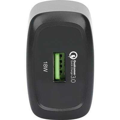 Manhattan 102384 USB charger 18 W USB 3.2 1st Gen port A (USB 3.0) Black Mains socket Qualcomm Quick Charge 3.0-1