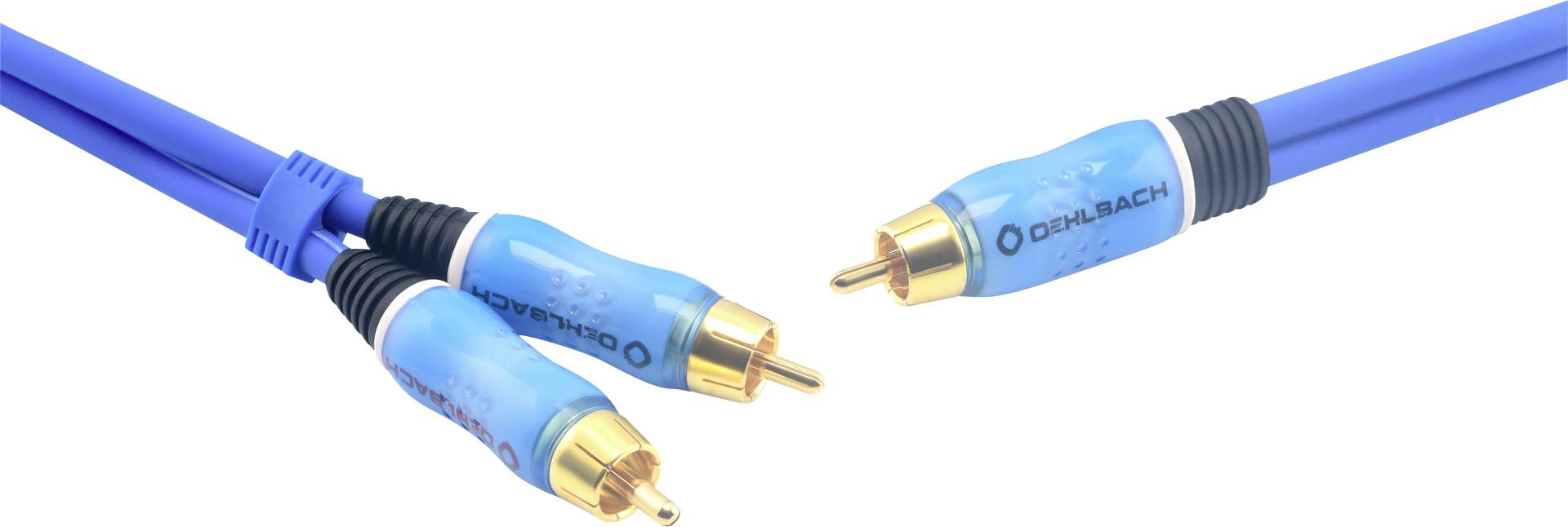 Oehlbach D1C22711 RCA Audio/phono Y cable [2x RCA plug (phono) - 1x RCA plug (phono)] 12.50 m Blue-1