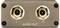 Two audio sockets, left 'L' and right 'R', on a rectangular housing marked 'AUDIO OUT'.