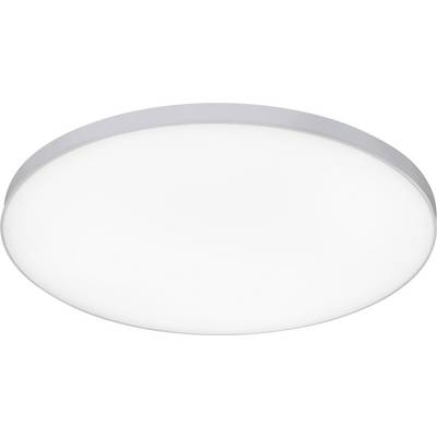 A round, flat LED ceiling light with a white shade for uniform room illumination.