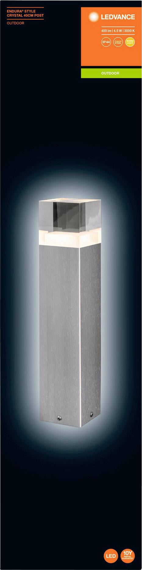 Stainless Steel LED Outdoor Light with Rectangular Design. Delivered in Original Packaging by LEDVANCE. Suitable for Outdoor Use.