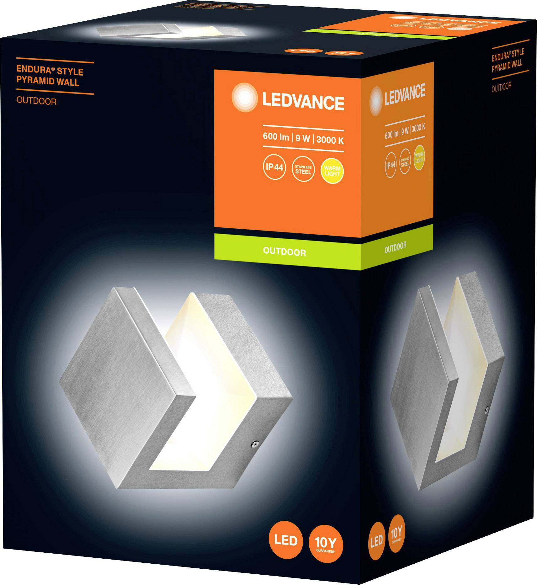 LEDVANCE Endura Style Pyramid 4058075477896 LED outdoor wall light LED (monochrome) 9.00 W Stainless steel-5