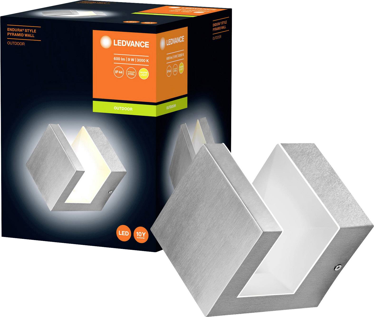 LEDVANCE Endura Style Pyramid 4058075477896 LED outdoor wall light LED (monochrome) 9.00 W Stainless steel-8