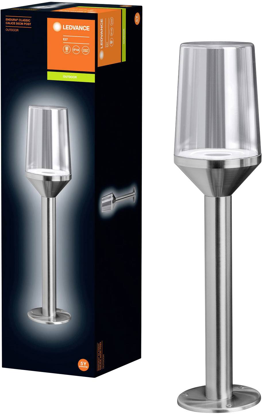 LEDVANCE 4058075477995 Endurac Classic Calice 50 Outdoor free standing light LED (monochrome) E-27 Stainless steel, Tran-3