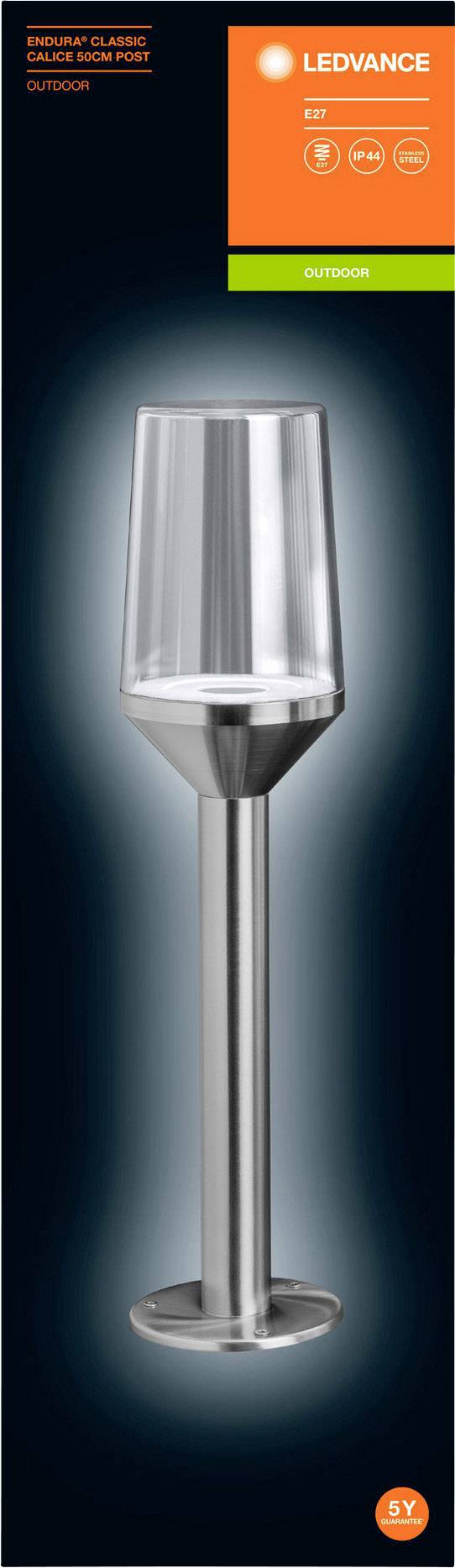 LEDVANCE 4058075477995 Endurac Classic Calice 50 Outdoor free standing light LED (monochrome) E-27 Stainless steel, Tran-5