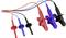 Multi-coloured test leads with crocodile clips, suitable for electrical tests and measurements.