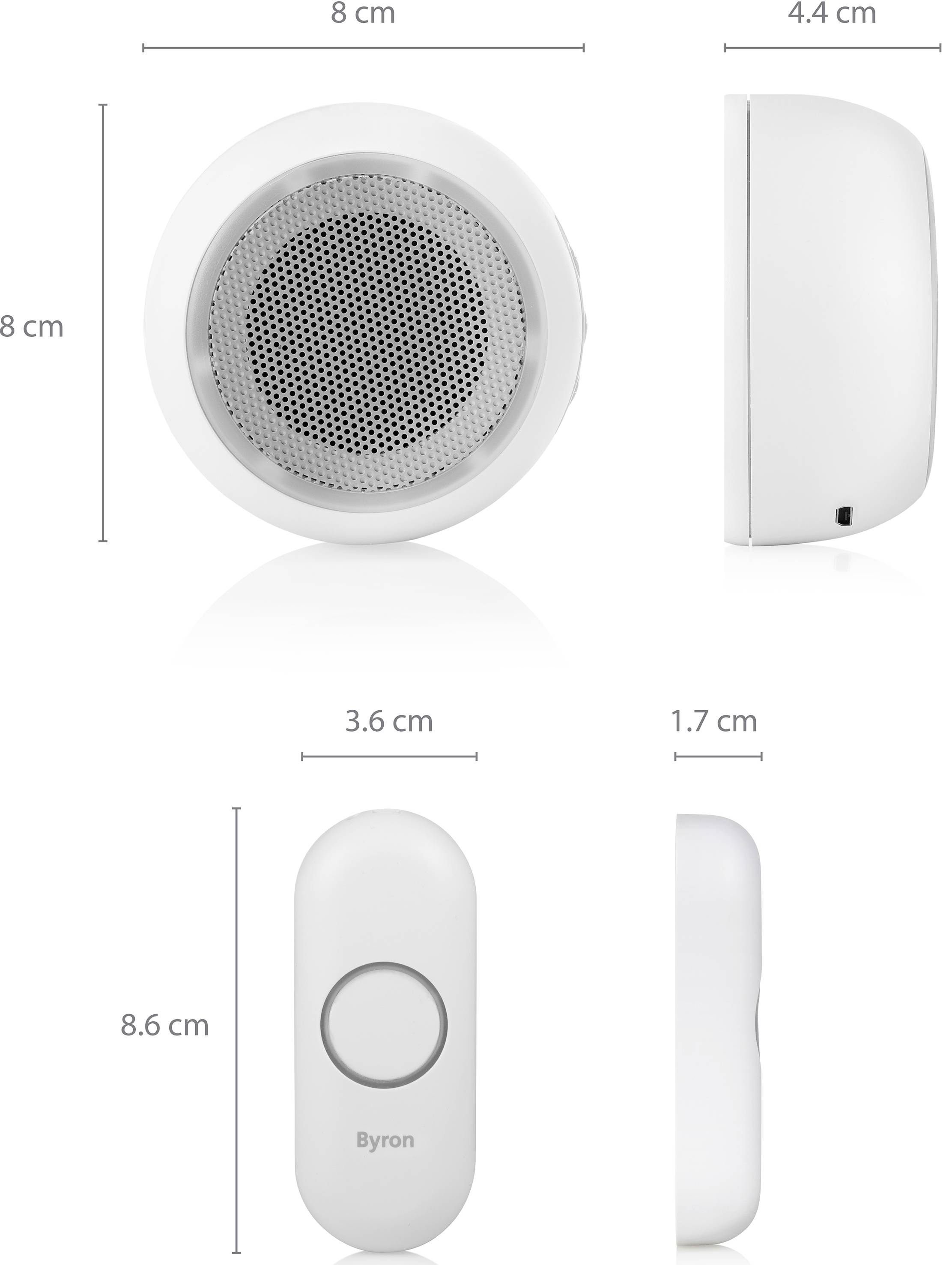 Byron DBY-23511 Wireless door bell Complete set incl. USB connection-12