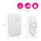 Byron Wireless Doorbell: Two Devices in White. Left Device: Height 10 cm, Width 7 cm, Depth 3 cm. Right Device: Height 8.6 cm, Width 3.6 cm, Depth 1.7 cm. Functions: 16 Melodies, 5 Volume Levels, 900 g.