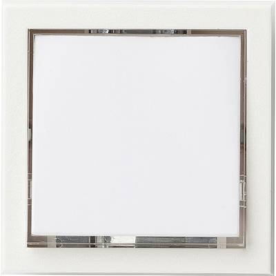 A square, white light switch on a white background. No discernible labelling or markings present.
