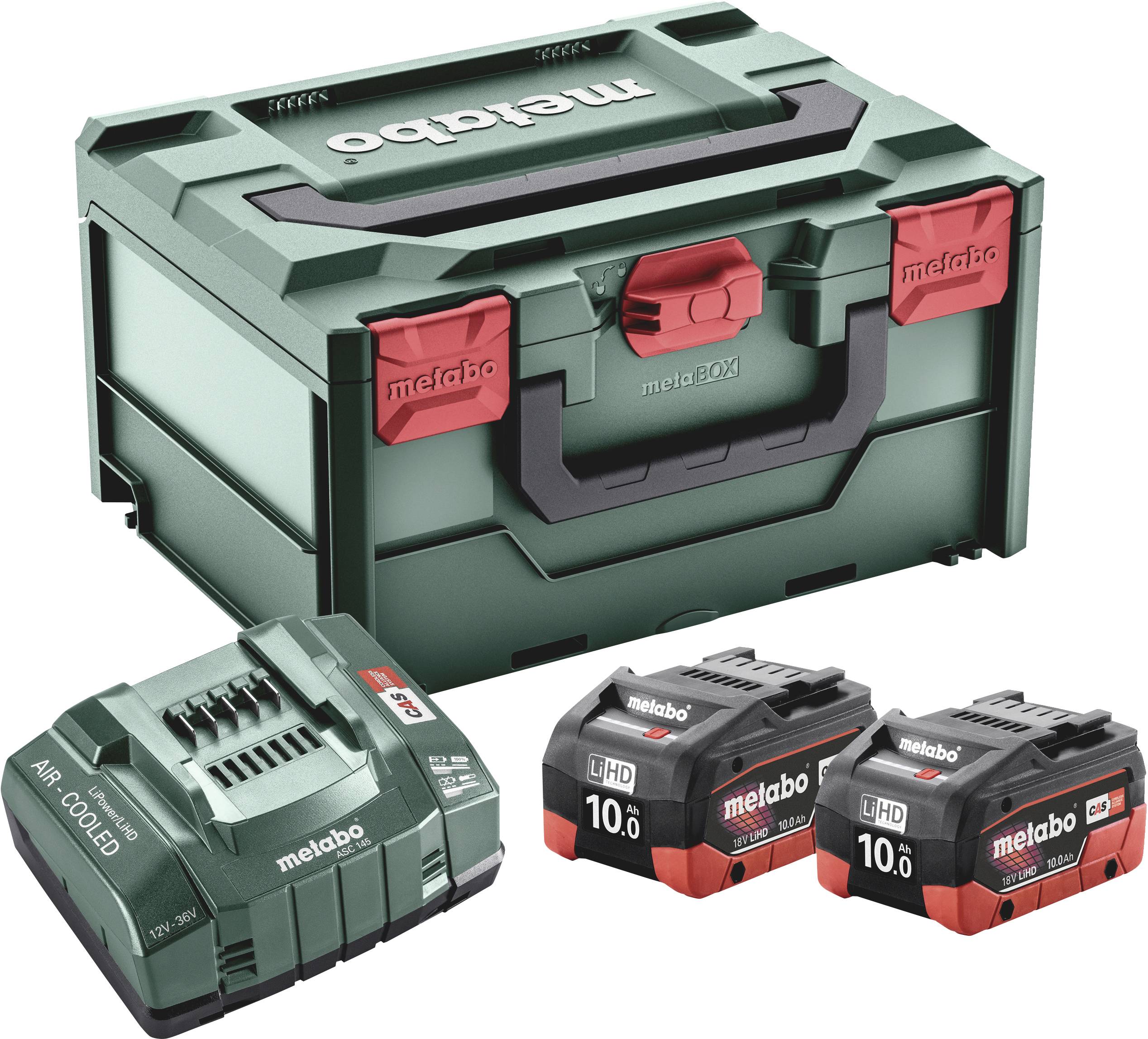 Metabo 685142000 Basic-Set 2x LiHD 10Ah + ASC 145 Tool battery and charger 18 V 10 Ah LiHD