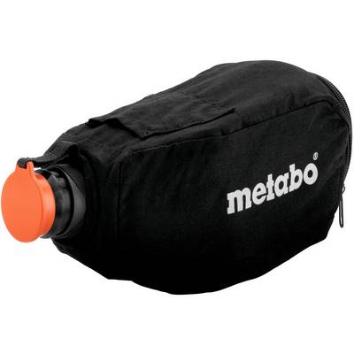 Black Metabo dust bag with an orange cap on the left side, shown against a white background.