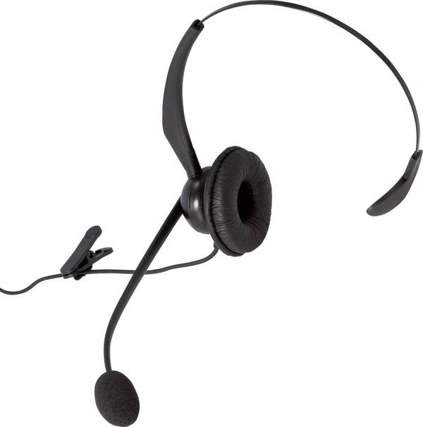 Auerswald COMfortel H-200 Phone On-ear headset Corded (1075100) Mono Black Noise cancelling Mono