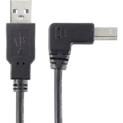 Renkforce Câble USB USB 3.2 Gen1 USB-A mâle, USB-B mâle 0.5 m noir coudé à  90 ° vers le bas RF-4613068 - Conrad Electronic France