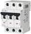 Three-pole circuit breaker by Eaton, model FAZ-C32/3, 32 Amperes, for protection and control in electrical installations.