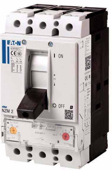 Electric power switch with rotary switch, marked 'ON' and 'OFF', brand visible, key component for electricity distribution.